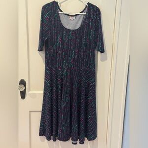 Lularoe Navy Patterened Dress